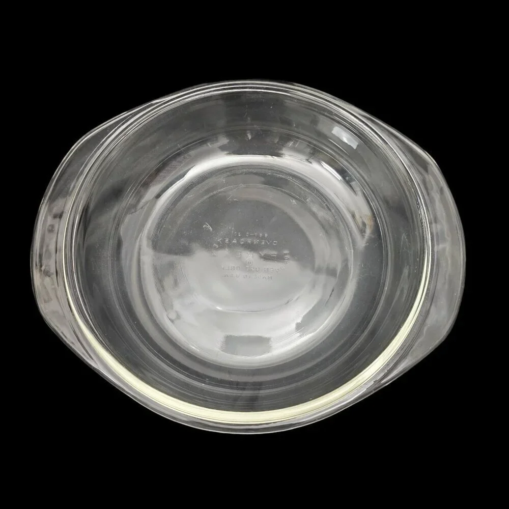 Pyrex Clear Glass Round Oven Roaster Mixing Bowl Casserole Baking Dish 9.5